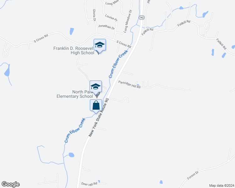 map of restaurants, bars, coffee shops, grocery stores, and more near 1614 Route 9G in Hyde Park