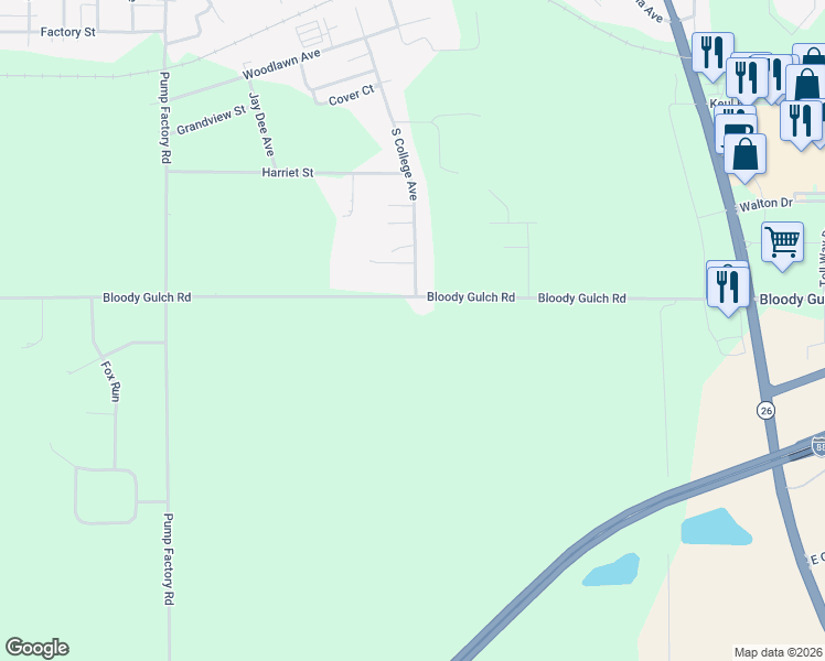 map of restaurants, bars, coffee shops, grocery stores, and more near 751 Bloody Gulch Road in Dixon