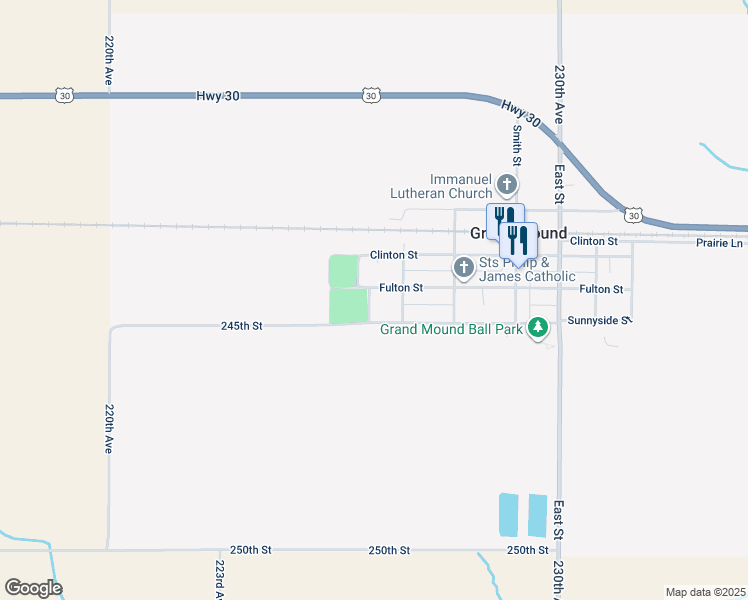 map of restaurants, bars, coffee shops, grocery stores, and more near 407 Jensen Street in Grand Mound