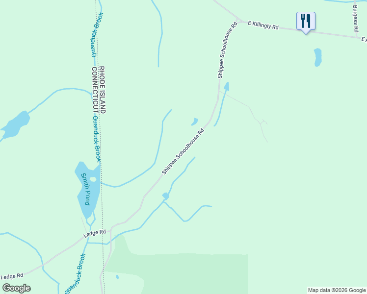 map of restaurants, bars, coffee shops, grocery stores, and more near 13 Shippee Schoolhouse Road in Foster