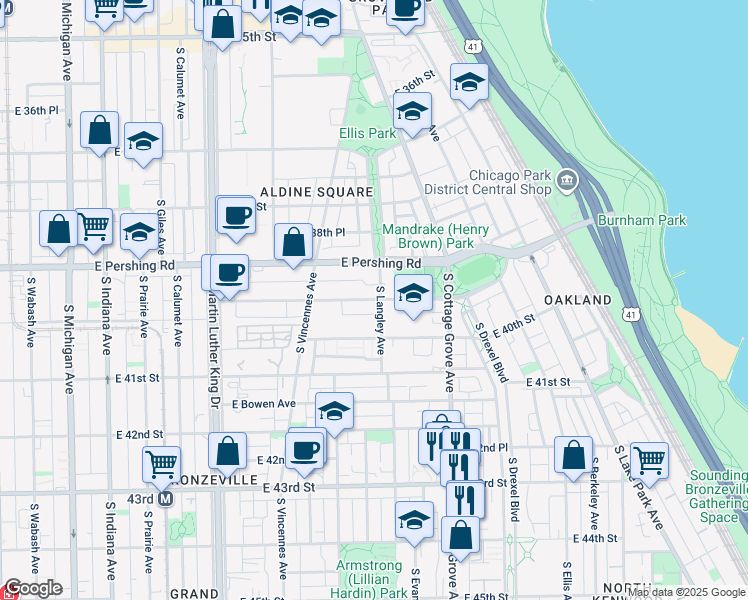 map of restaurants, bars, coffee shops, grocery stores, and more near in Chicago