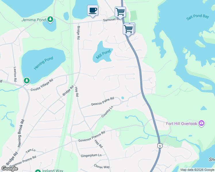 map of restaurants, bars, coffee shops, grocery stores, and more near 95 Lombard Lane in Eastham