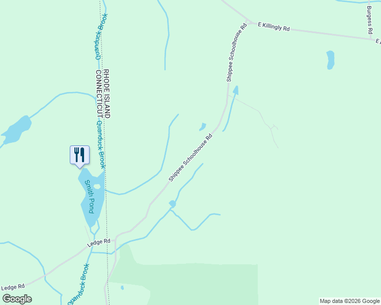 map of restaurants, bars, coffee shops, grocery stores, and more near 13 Shippee Schoolhouse Road in Foster