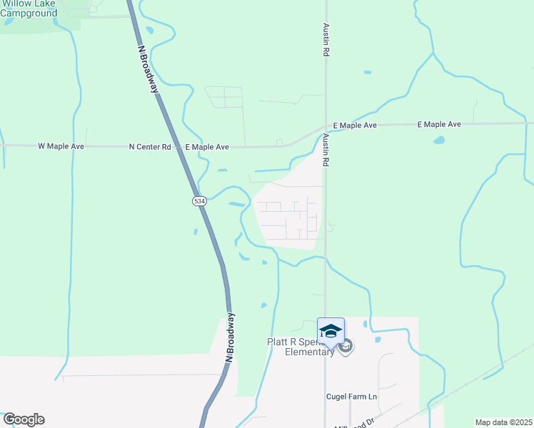 map of restaurants, bars, coffee shops, grocery stores, and more near 3583 Austin Road in Geneva