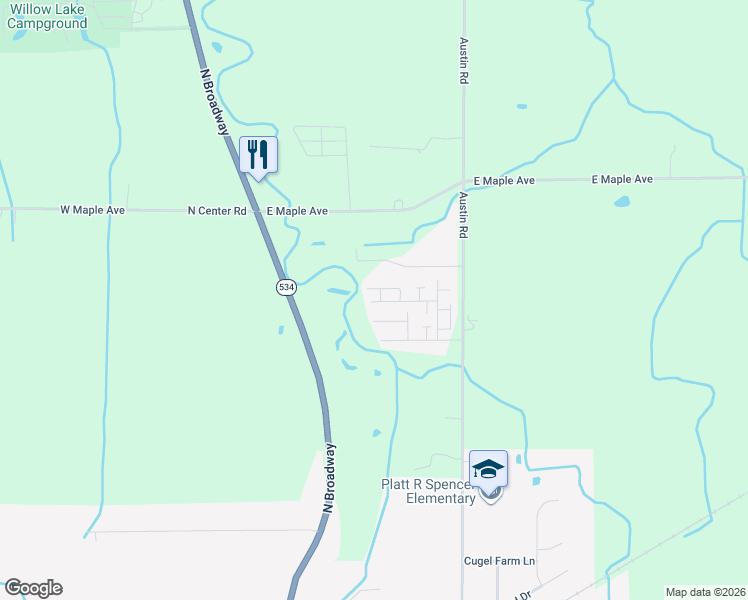 map of restaurants, bars, coffee shops, grocery stores, and more near Riverview Court in Geneva