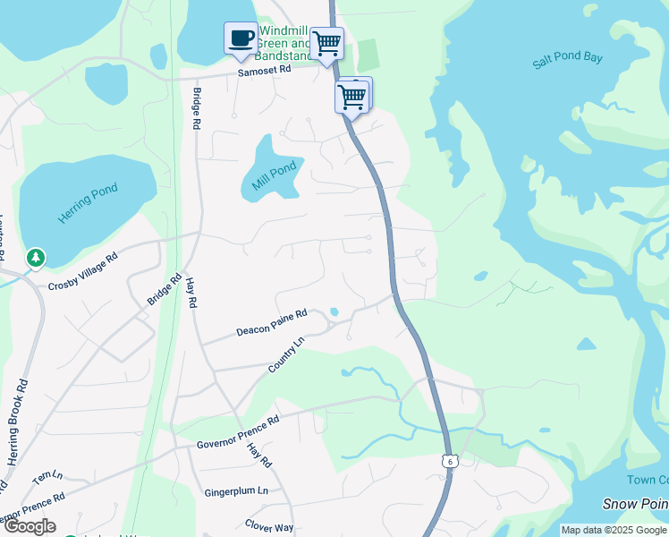 map of restaurants, bars, coffee shops, grocery stores, and more near 30 Kris Lane in Eastham