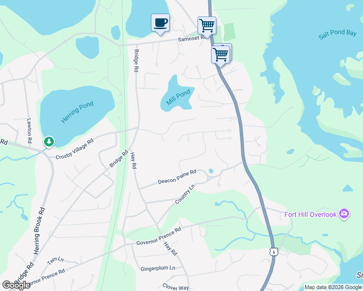 map of restaurants, bars, coffee shops, grocery stores, and more near 95 Lombard Lane in Eastham