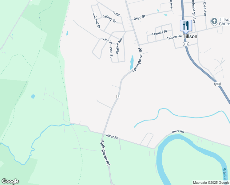 map of restaurants, bars, coffee shops, grocery stores, and more near 661 Springtown Rd in Tillson