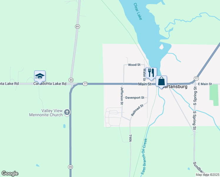 map of restaurants, bars, coffee shops, grocery stores, and more near 43237-43319 Main Street in Spartansburg