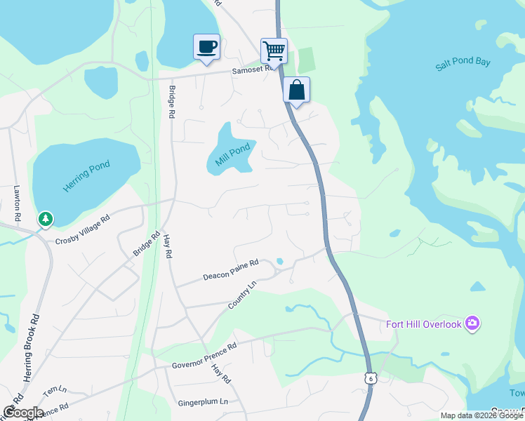 map of restaurants, bars, coffee shops, grocery stores, and more near 85 Joshua's Way in Eastham