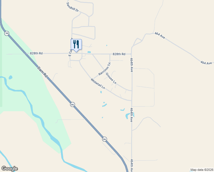 map of restaurants, bars, coffee shops, grocery stores, and more near Grouse Lane in Burwell