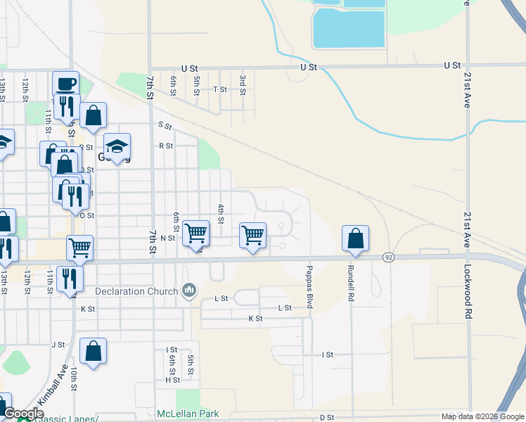 map of restaurants, bars, coffee shops, grocery stores, and more near 6 Willowwood Grove in Gering
