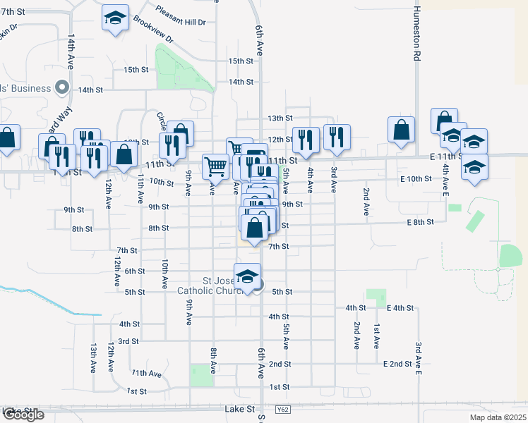 map of restaurants, bars, coffee shops, grocery stores, and more near in DeWitt