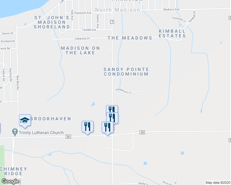 map of restaurants, bars, coffee shops, grocery stores, and more near 1849 Hubbard Road in Madison