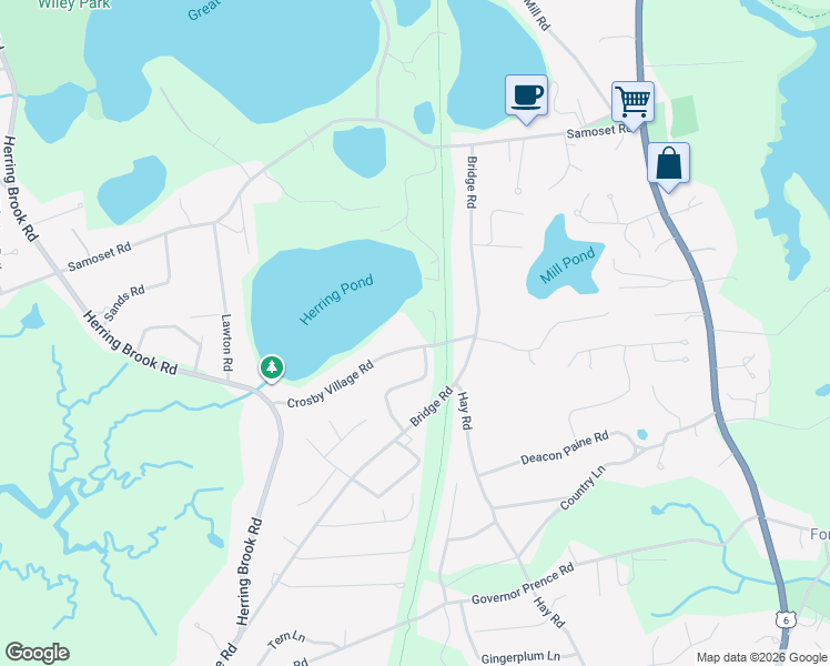 map of restaurants, bars, coffee shops, grocery stores, and more near 80 Crosby Village Road in Eastham