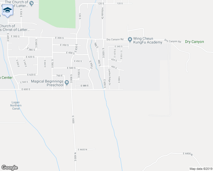 map of restaurants, bars, coffee shops, grocery stores, and more near 569 South 1000 East in Smithfield