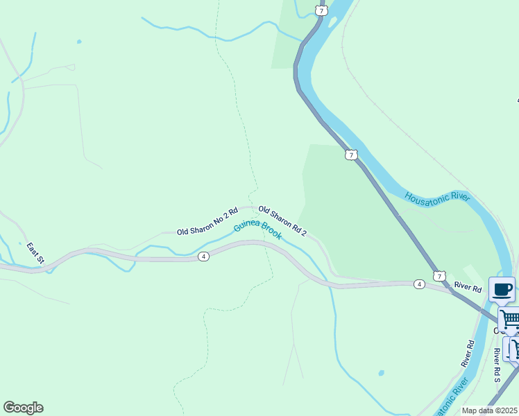 map of restaurants, bars, coffee shops, grocery stores, and more near 12 Old Sharon Road 2 in Sharon