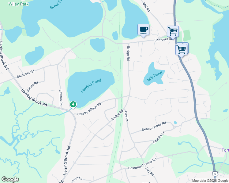 map of restaurants, bars, coffee shops, grocery stores, and more near 80 Crosby Village Road in Eastham