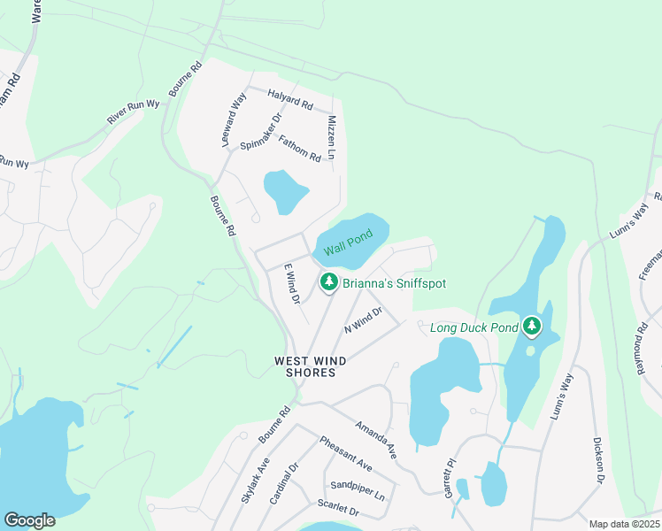 map of restaurants, bars, coffee shops, grocery stores, and more near 16 South Wind Drive in Plymouth