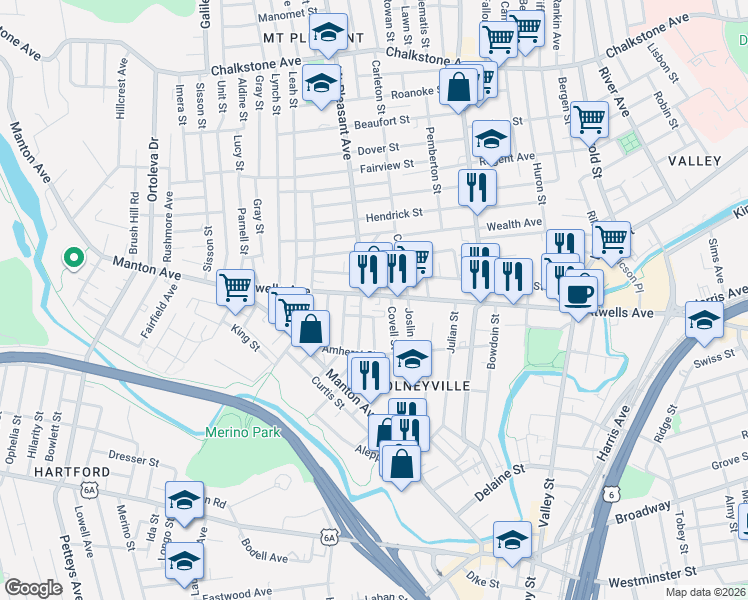 map of restaurants, bars, coffee shops, grocery stores, and more near 926 Atwells Avenue in Providence