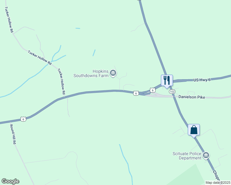 map of restaurants, bars, coffee shops, grocery stores, and more near 1138 Danielson Pike in Scituate