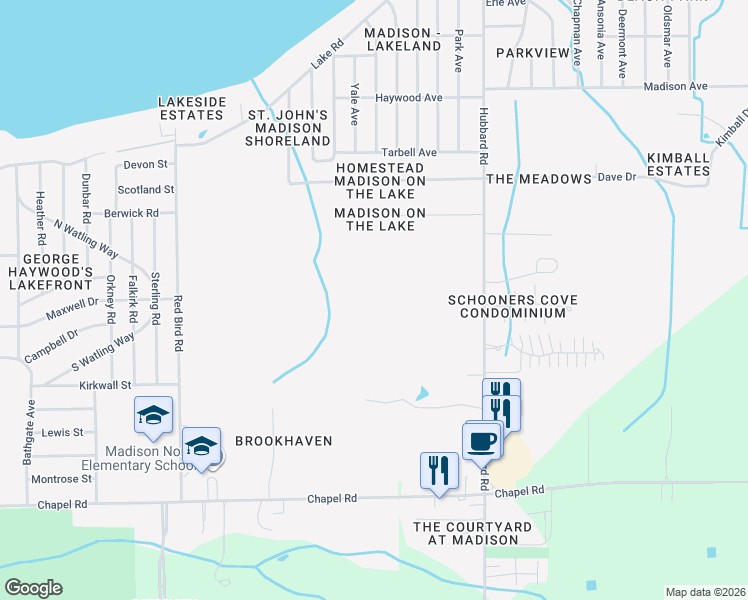 map of restaurants, bars, coffee shops, grocery stores, and more near 1826 Hubbard Road in Madison