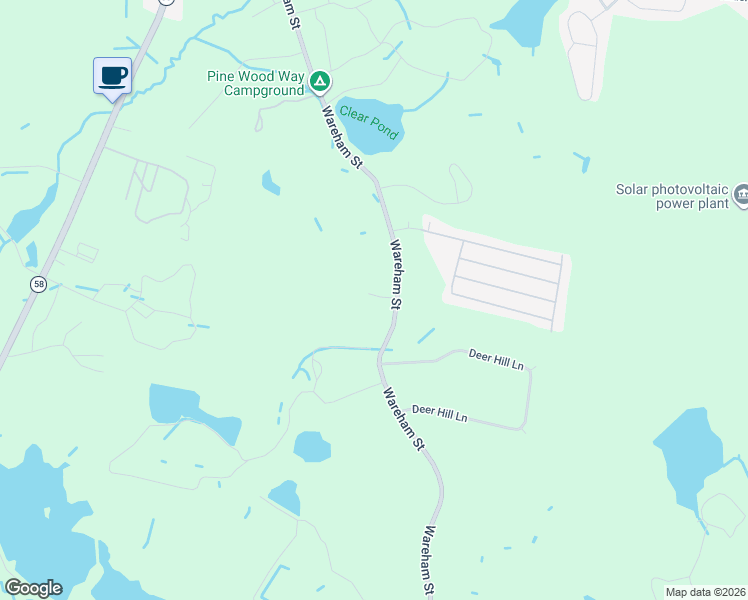 map of restaurants, bars, coffee shops, grocery stores, and more near 57 Wareham Street in Carver