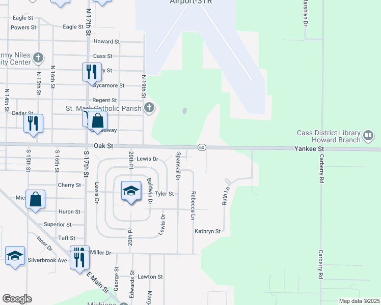 map of restaurants, bars, coffee shops, grocery stores, and more near 2209 Spansail Drive in Niles