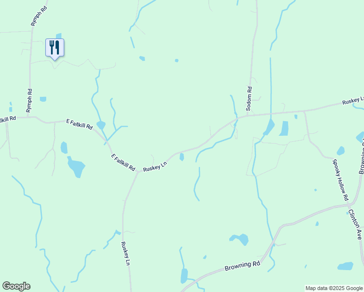 map of restaurants, bars, coffee shops, grocery stores, and more near 411 Ruskey Lane in Staatsburg