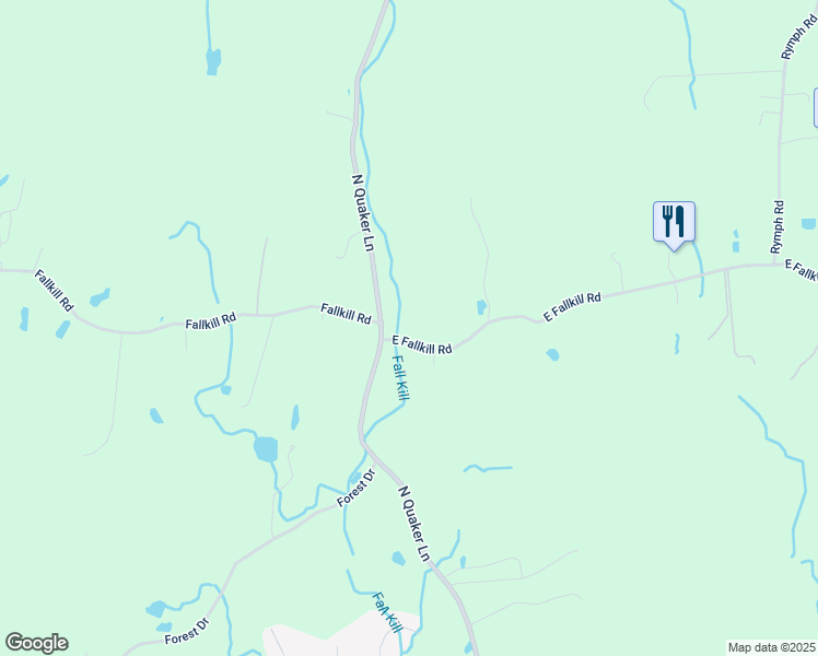 map of restaurants, bars, coffee shops, grocery stores, and more near 125 East Fallkill Road in Hyde Park