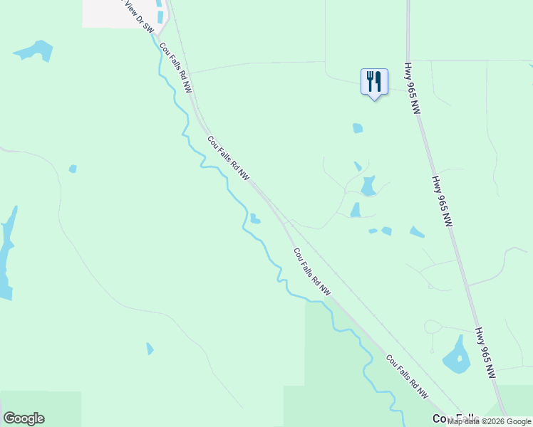 map of restaurants, bars, coffee shops, grocery stores, and more near 1489 Cou Falls Road Northwest in Swisher