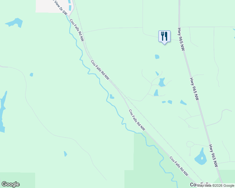 map of restaurants, bars, coffee shops, grocery stores, and more near 1489 Cou Falls Road Northwest in Swisher