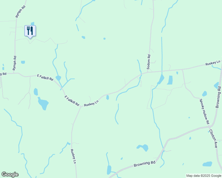 map of restaurants, bars, coffee shops, grocery stores, and more near 411 Ruskey Lane in Staatsburg