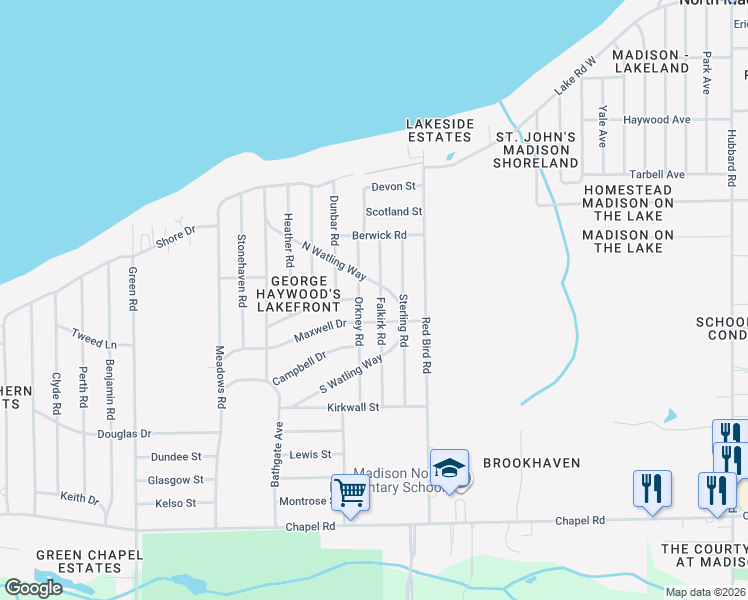 map of restaurants, bars, coffee shops, grocery stores, and more near 6270 Maxwell Drive in Madison