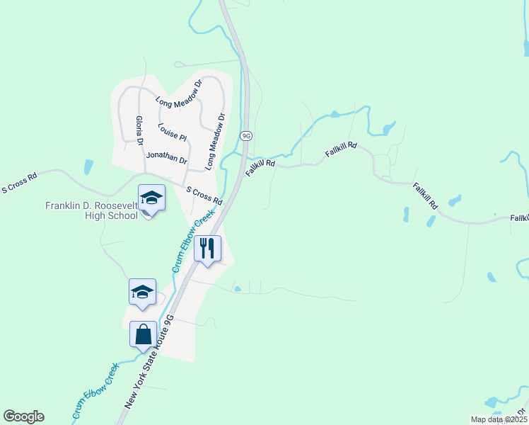 map of restaurants, bars, coffee shops, grocery stores, and more near 10 Fallkill Road in Hyde Park