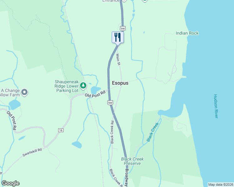 map of restaurants, bars, coffee shops, grocery stores, and more near in Esopus