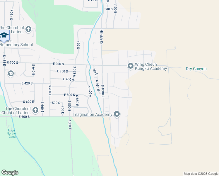 map of restaurants, bars, coffee shops, grocery stores, and more near 434 South Cardon Ridge Drive in Smithfield