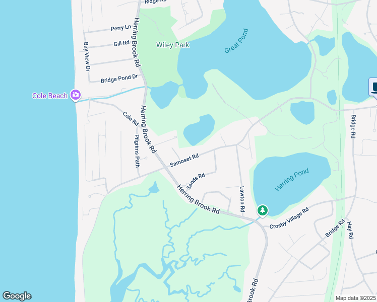 map of restaurants, bars, coffee shops, grocery stores, and more near 1100 Samoset Road in Eastham