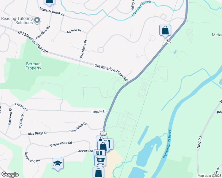 map of restaurants, bars, coffee shops, grocery stores, and more near 51 Hopmeadow Street in Simsbury