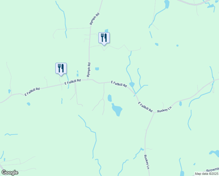 map of restaurants, bars, coffee shops, grocery stores, and more near 310 East Fallkill Road in Hyde Park