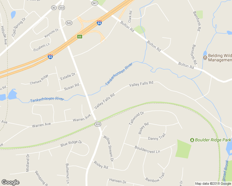 map of restaurants, bars, coffee shops, grocery stores, and more near 56 Valley Falls Road in Vernon