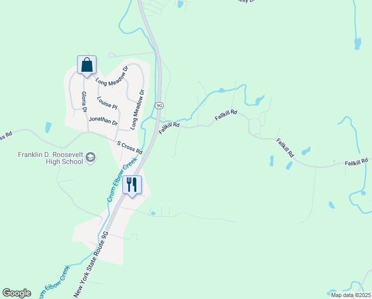 map of restaurants, bars, coffee shops, grocery stores, and more near 10 Fallkill Road in Hyde Park