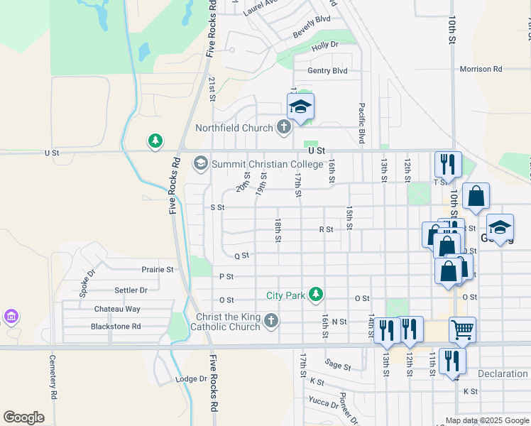 map of restaurants, bars, coffee shops, grocery stores, and more near 1849-1899 19th Street in Gering