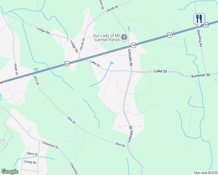 map of restaurants, bars, coffee shops, grocery stores, and more near 17 Patriot Way in Seekonk