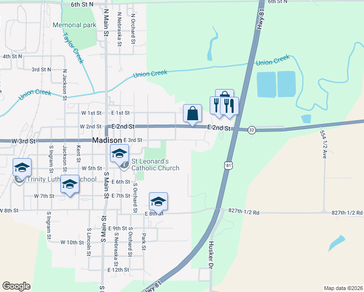 map of restaurants, bars, coffee shops, grocery stores, and more near 703 North Main Street in Madison