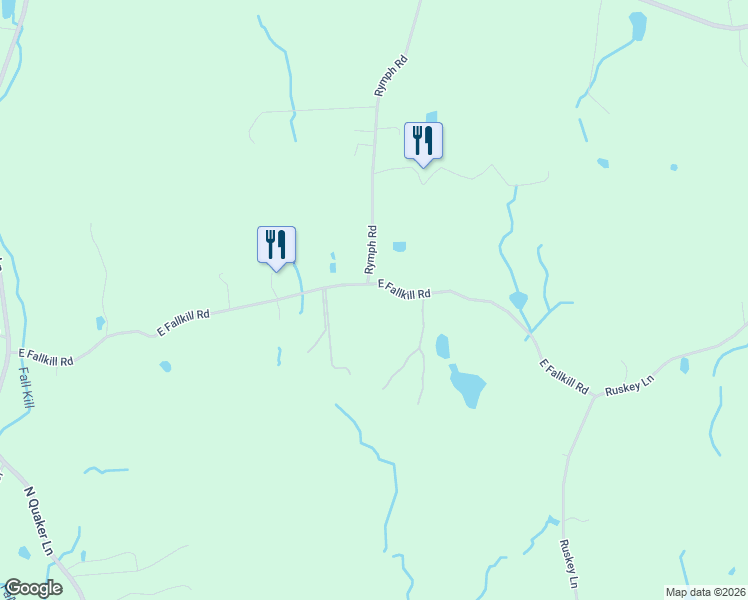 map of restaurants, bars, coffee shops, grocery stores, and more near 268 East Fallkill Road in Hyde Park