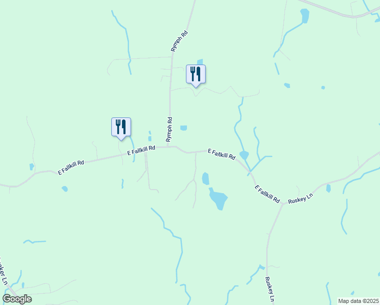 map of restaurants, bars, coffee shops, grocery stores, and more near 310 East Fallkill Road in Hyde Park