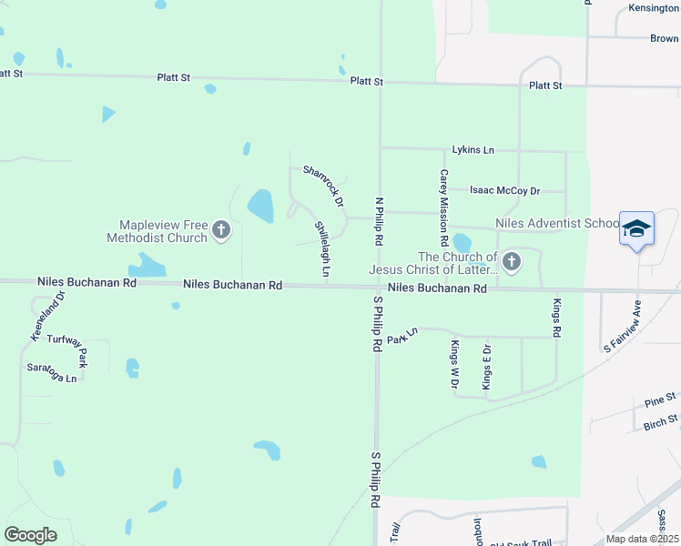 map of restaurants, bars, coffee shops, grocery stores, and more near 1713 Niles Buchanan Road in Niles