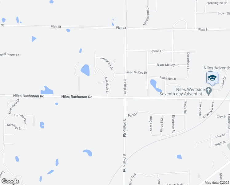 map of restaurants, bars, coffee shops, grocery stores, and more near 1713 Niles Buchanan Road in Niles