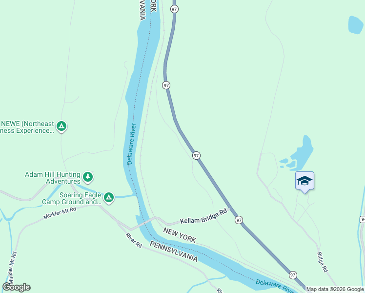 map of restaurants, bars, coffee shops, grocery stores, and more near Old Long Eddy Road in Long Eddy